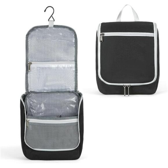 Water Repellent Hanging Toiletry Bag Travel Organizer Makeup Shaving Case - Picture 2 of 7